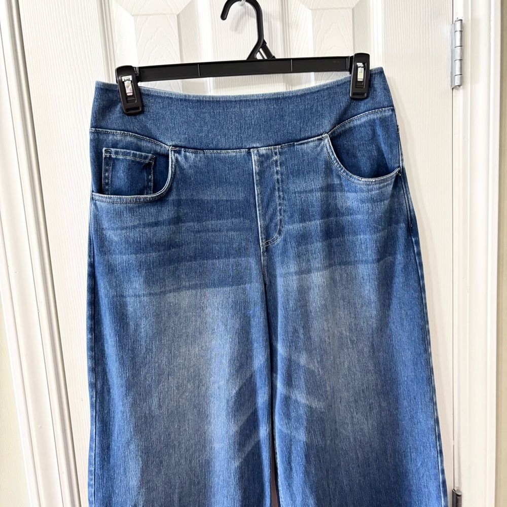 Halara Flex High Waisted Pockets Baggy Wide Leg Washed Casual Jeans Sz L Tall - Picture 3 of 8